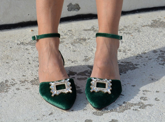 SUSSEX Velvet ballet flats