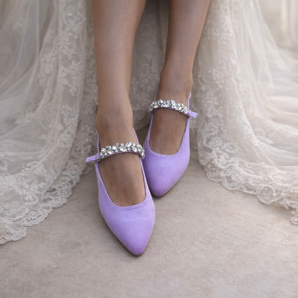 GLAM LILA Velvet flats