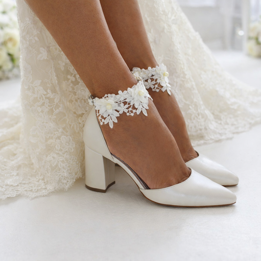 Charlotte Ivory Block heels