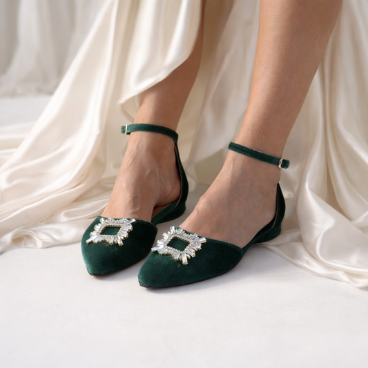 SUSSEX Velvet ballet flats