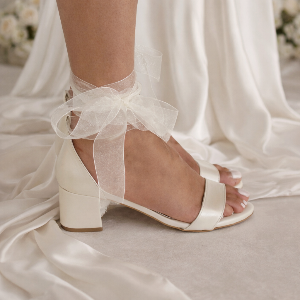 Angel Ivory Organza Heels