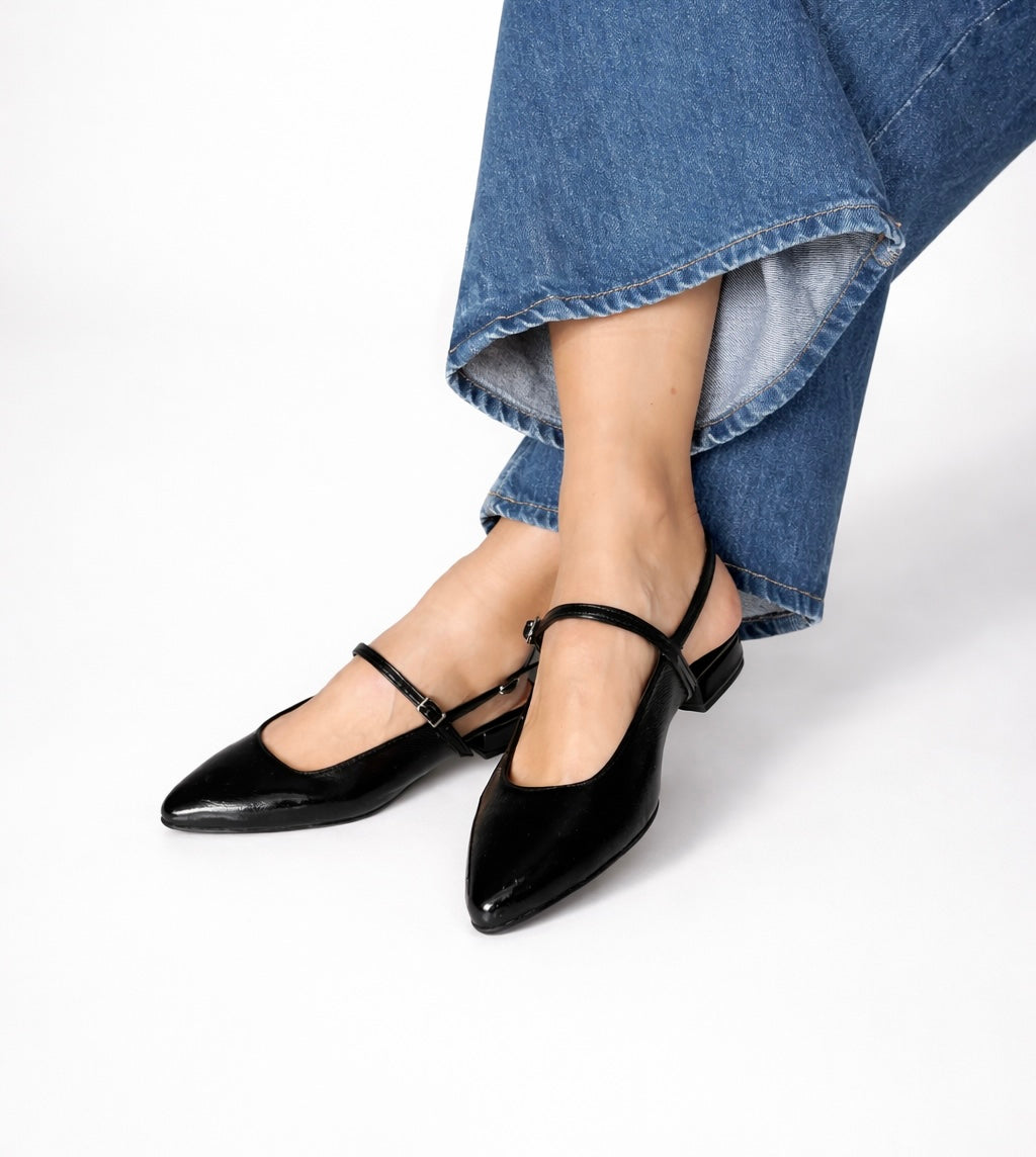 Mary Jane patent leather flats