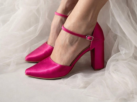Annabelle Fuchsia Satin heels