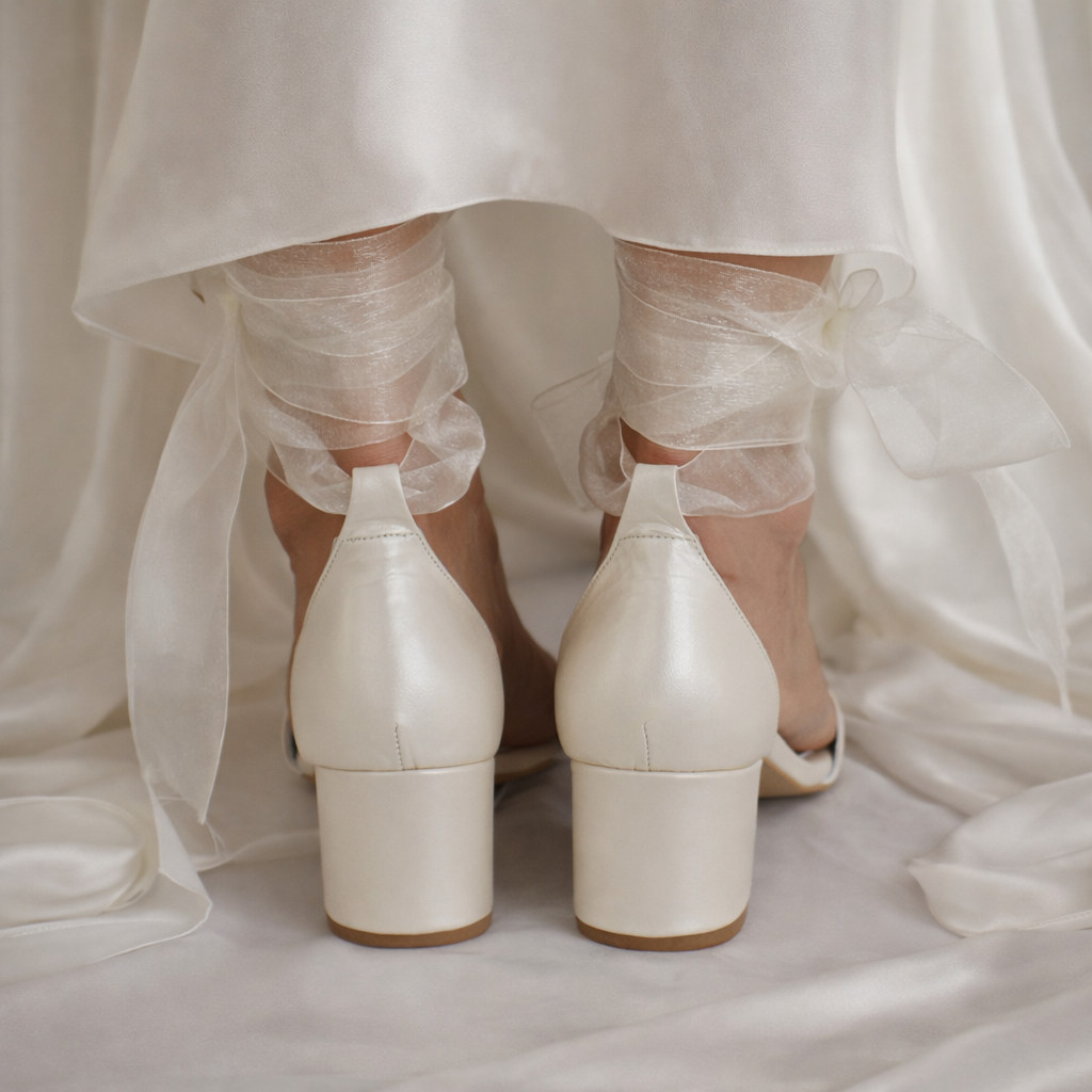 Angel Ivory Organza Heels