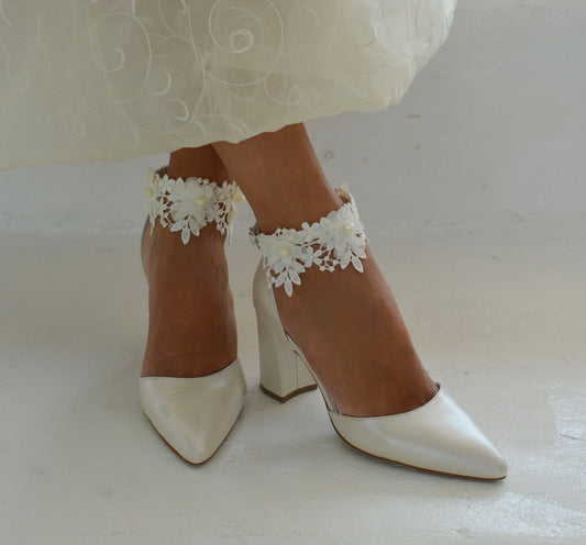 Charlotte Ivory Block heels