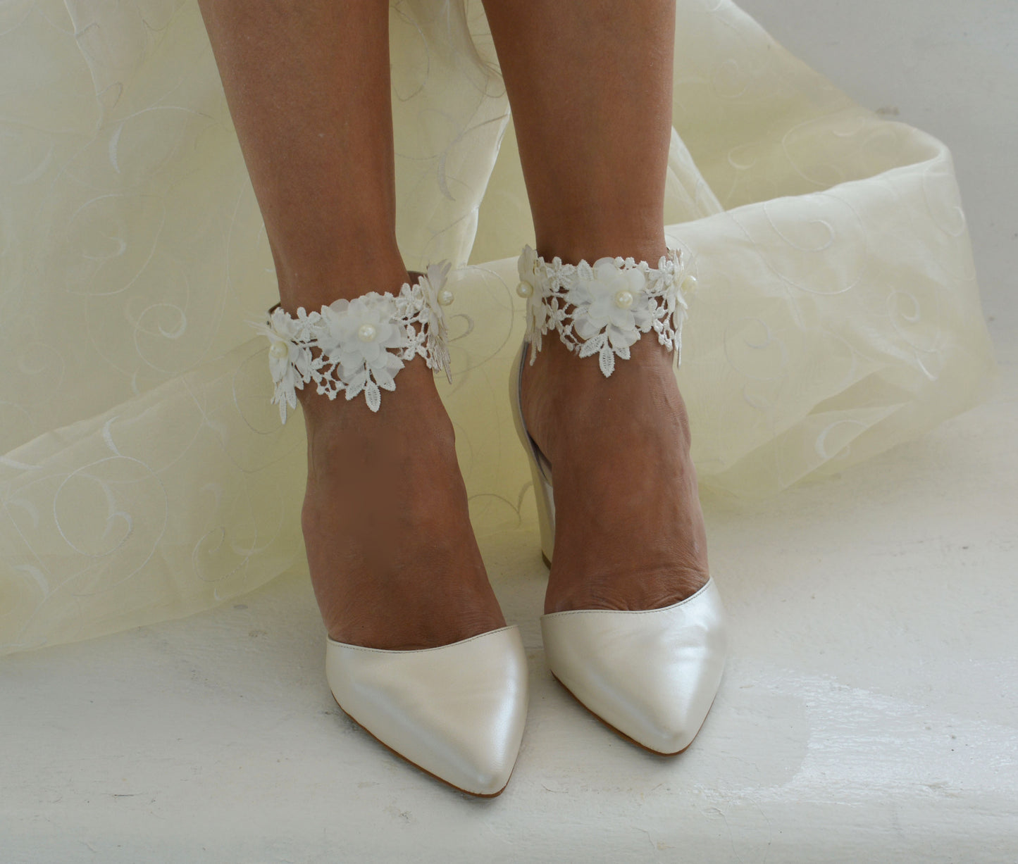 Charlotte Ivory Block heels