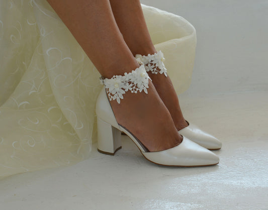 Charlotte Ivory Block heels