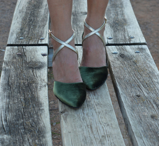 Letizia Olive Block heels