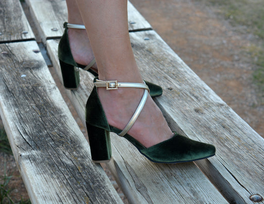 Letizia Olive Block heels