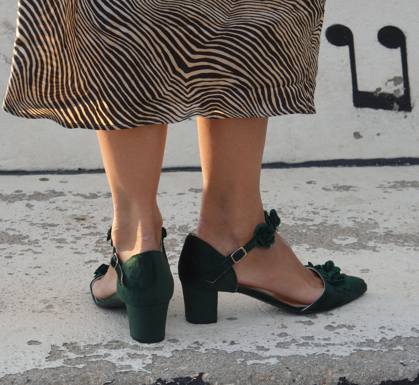 Enchanted Emerald Flower Heels