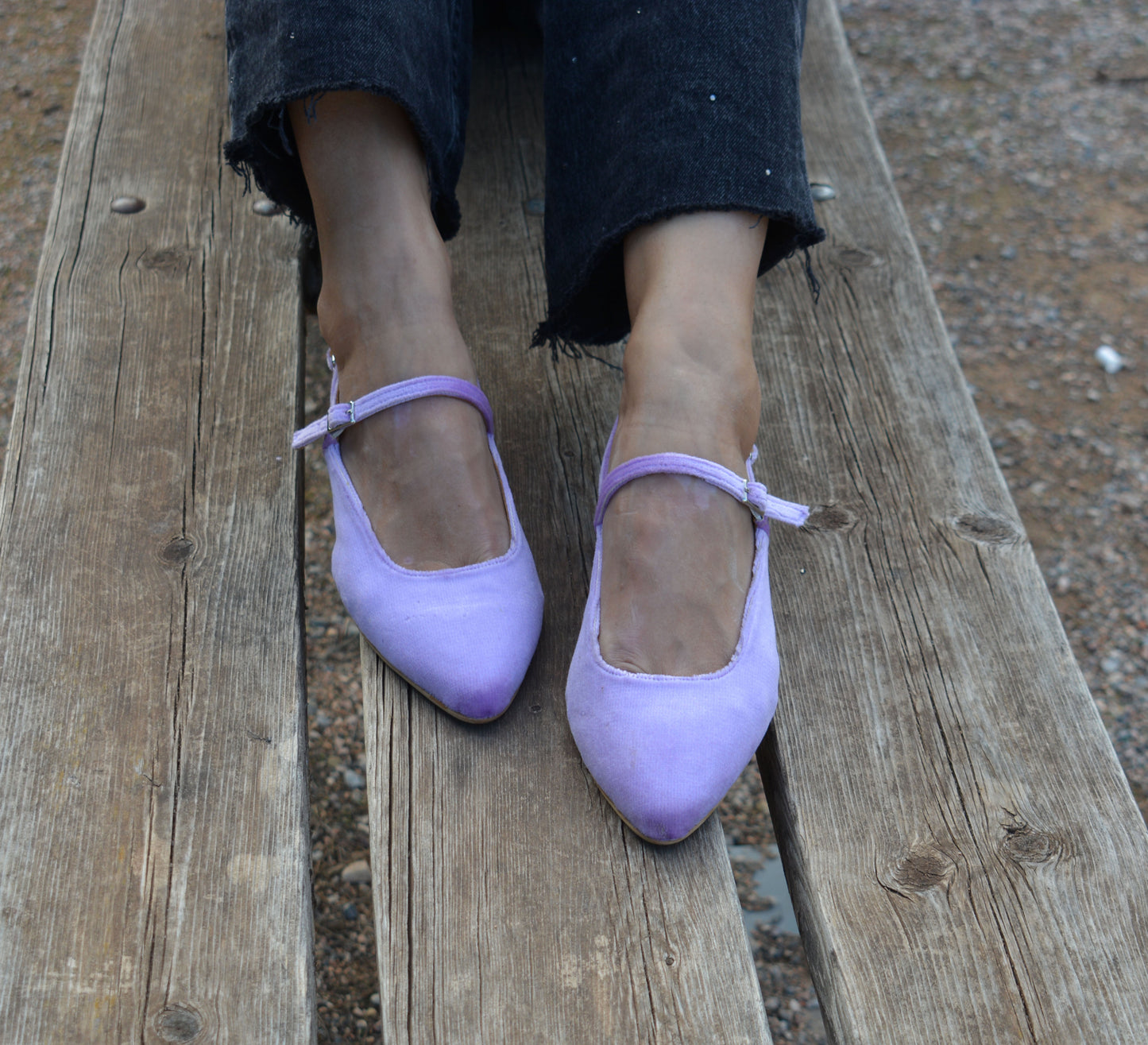 LILA Velvet slingbacks