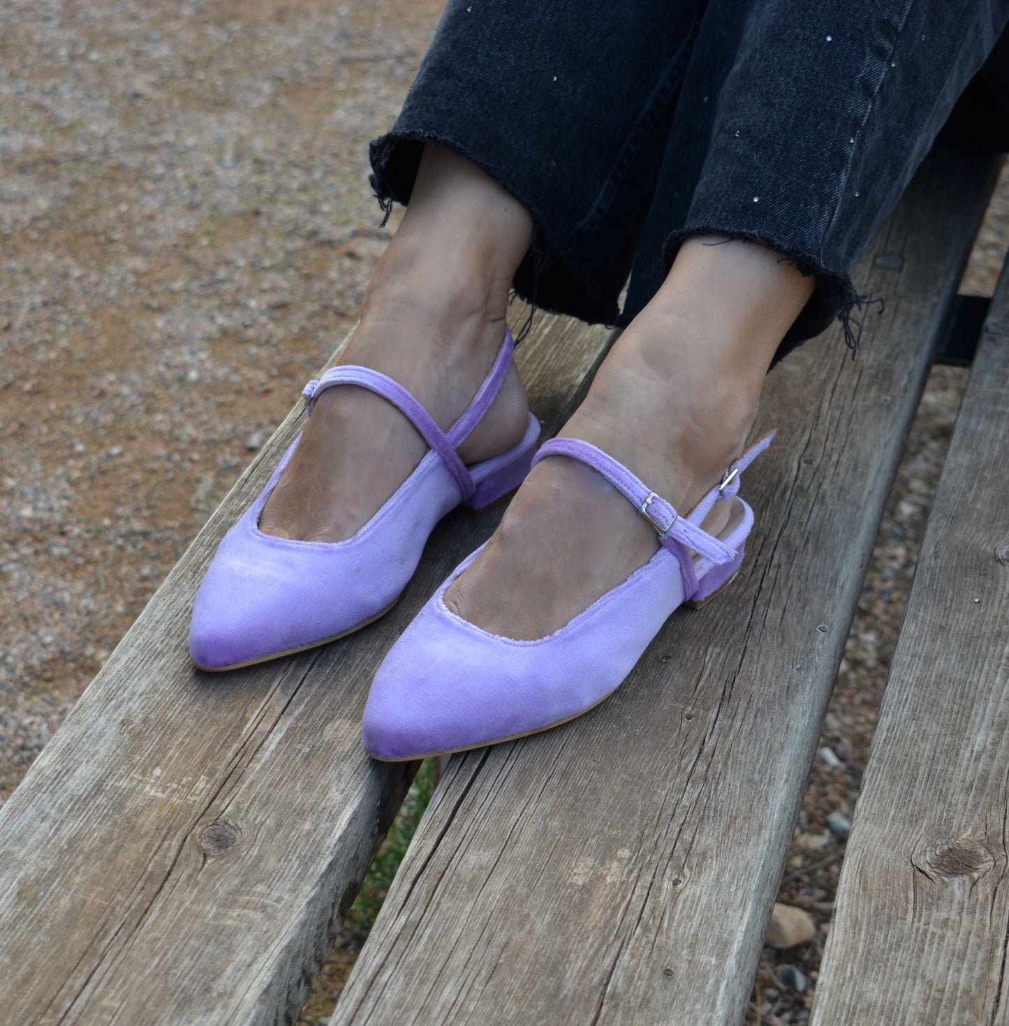 LILA Velvet slingbacks