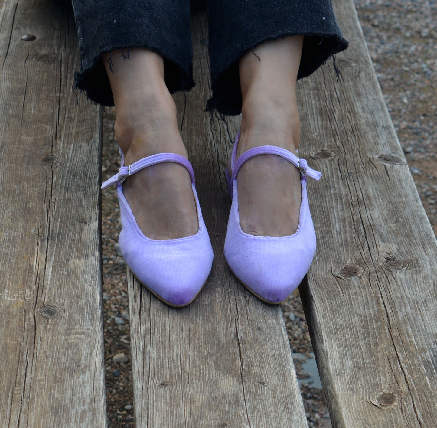 LILA Velvet slingbacks