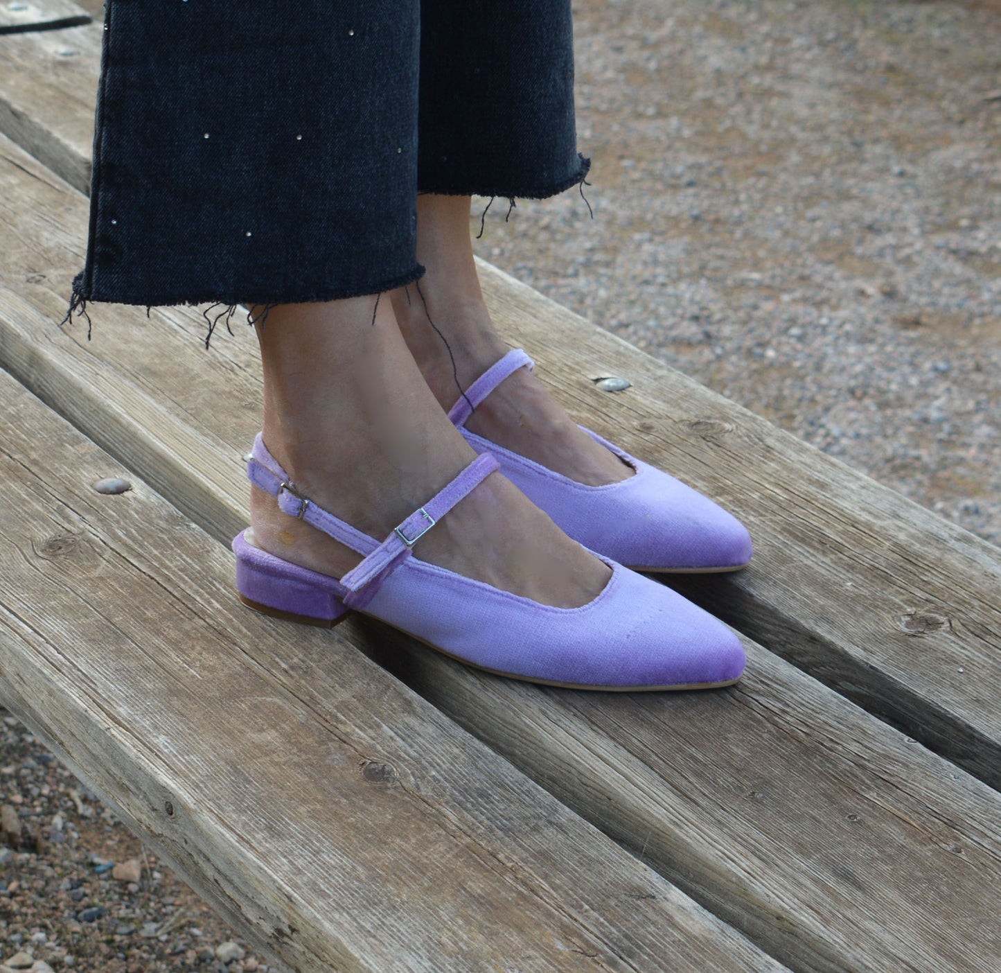 LILA Velvet slingbacks