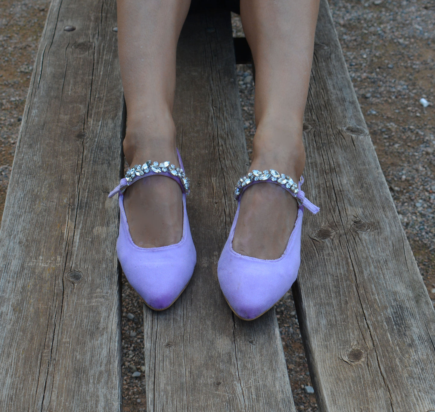 GLAM LILA Velvet flats