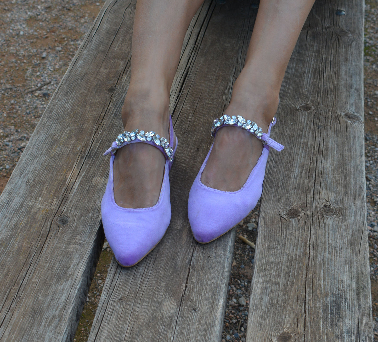 GLAM LILA Velvet flats