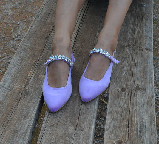 GLAM LILA Velvet flats