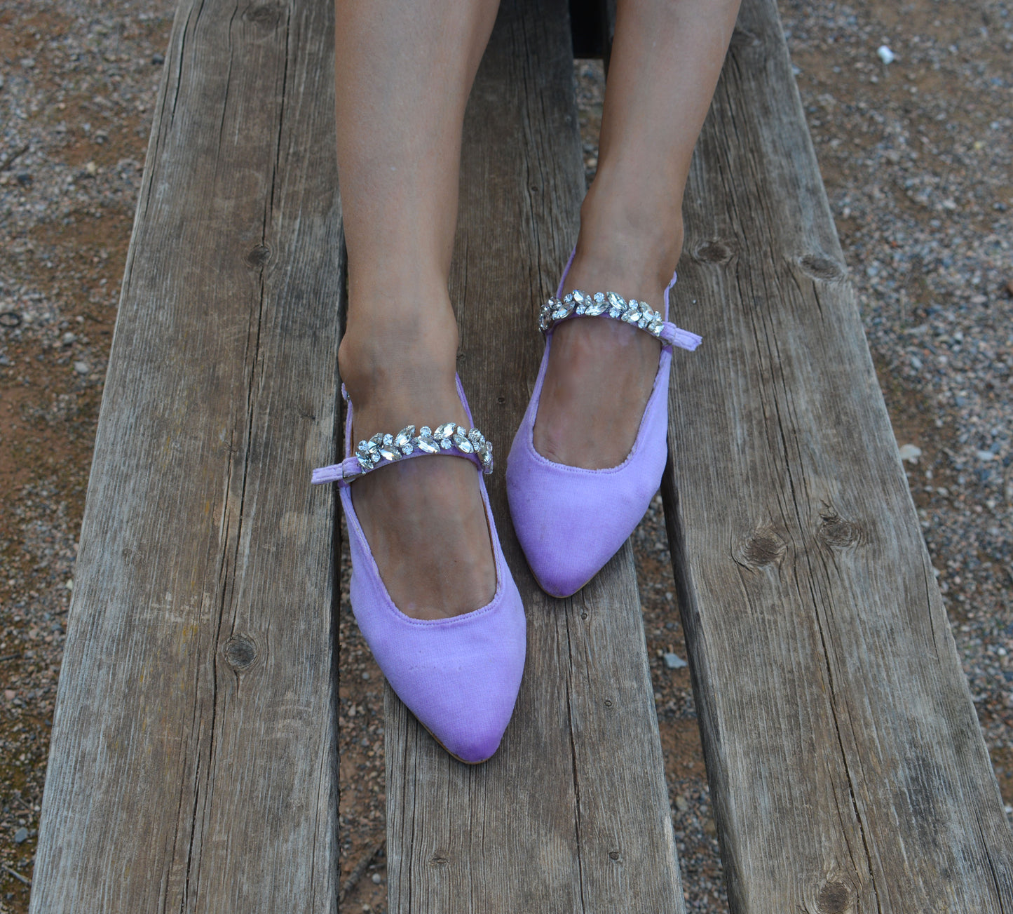 GLAM LILA Velvet flats