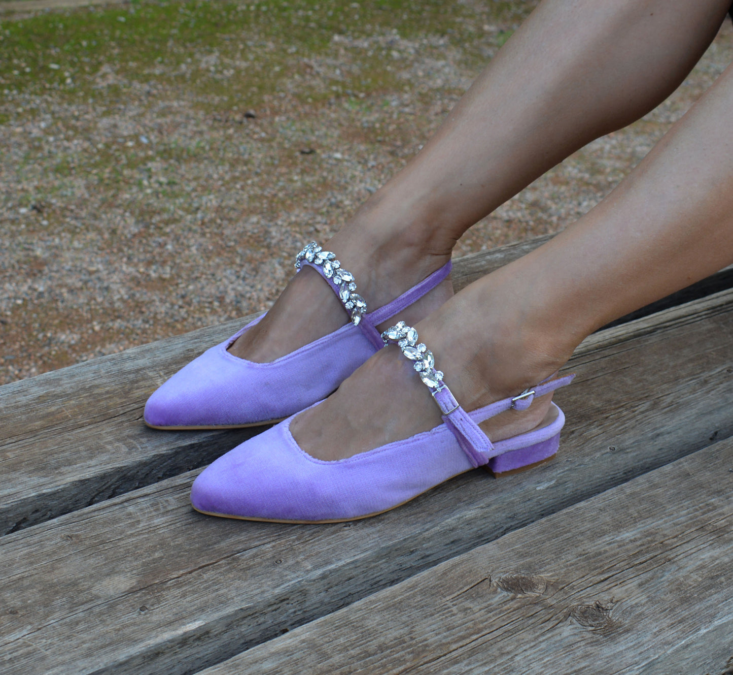 GLAM LILA Velvet flats