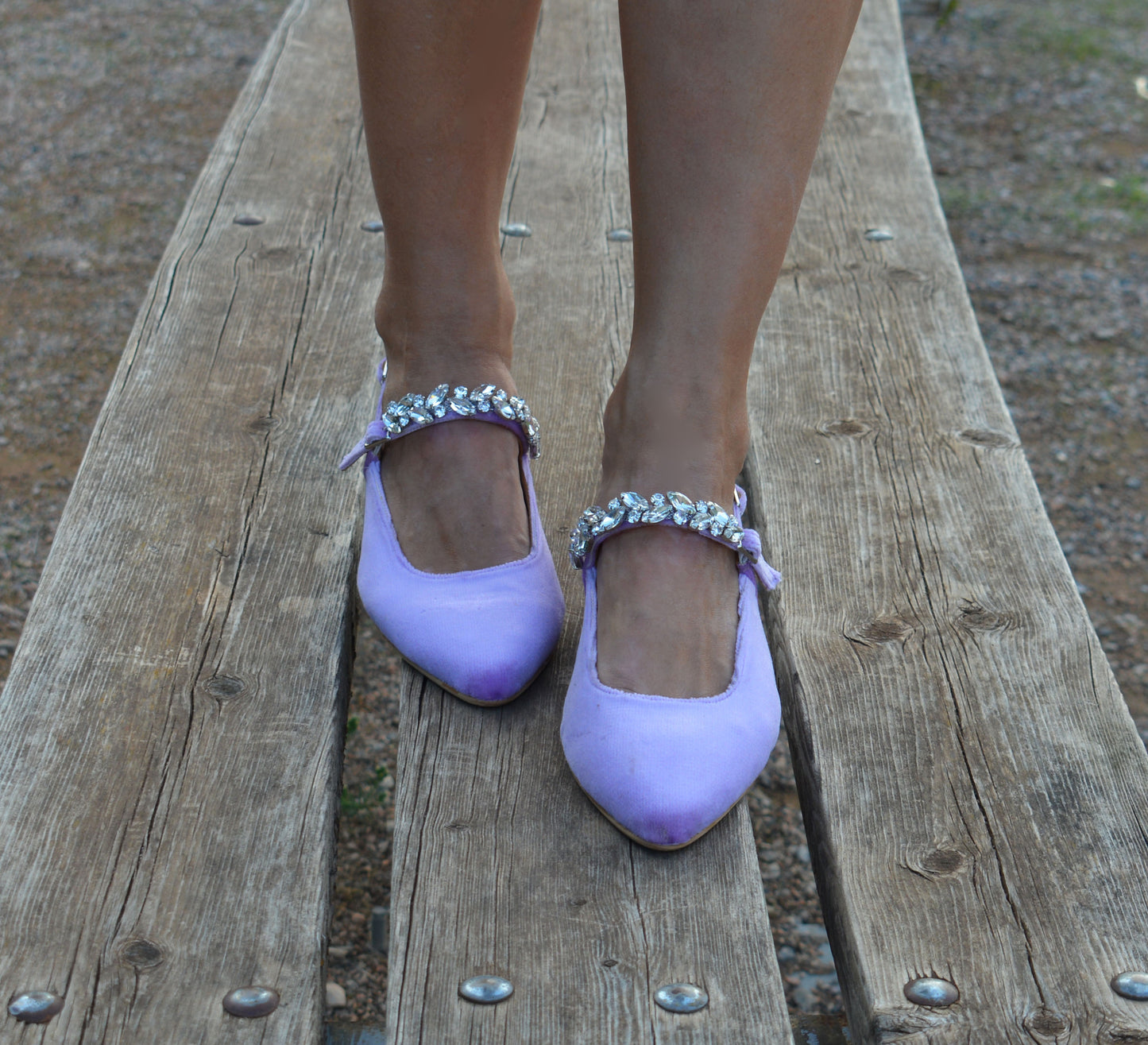 GLAM LILA Velvet flats