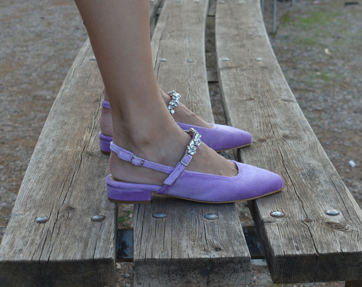 GLAM LILA Velvet flats