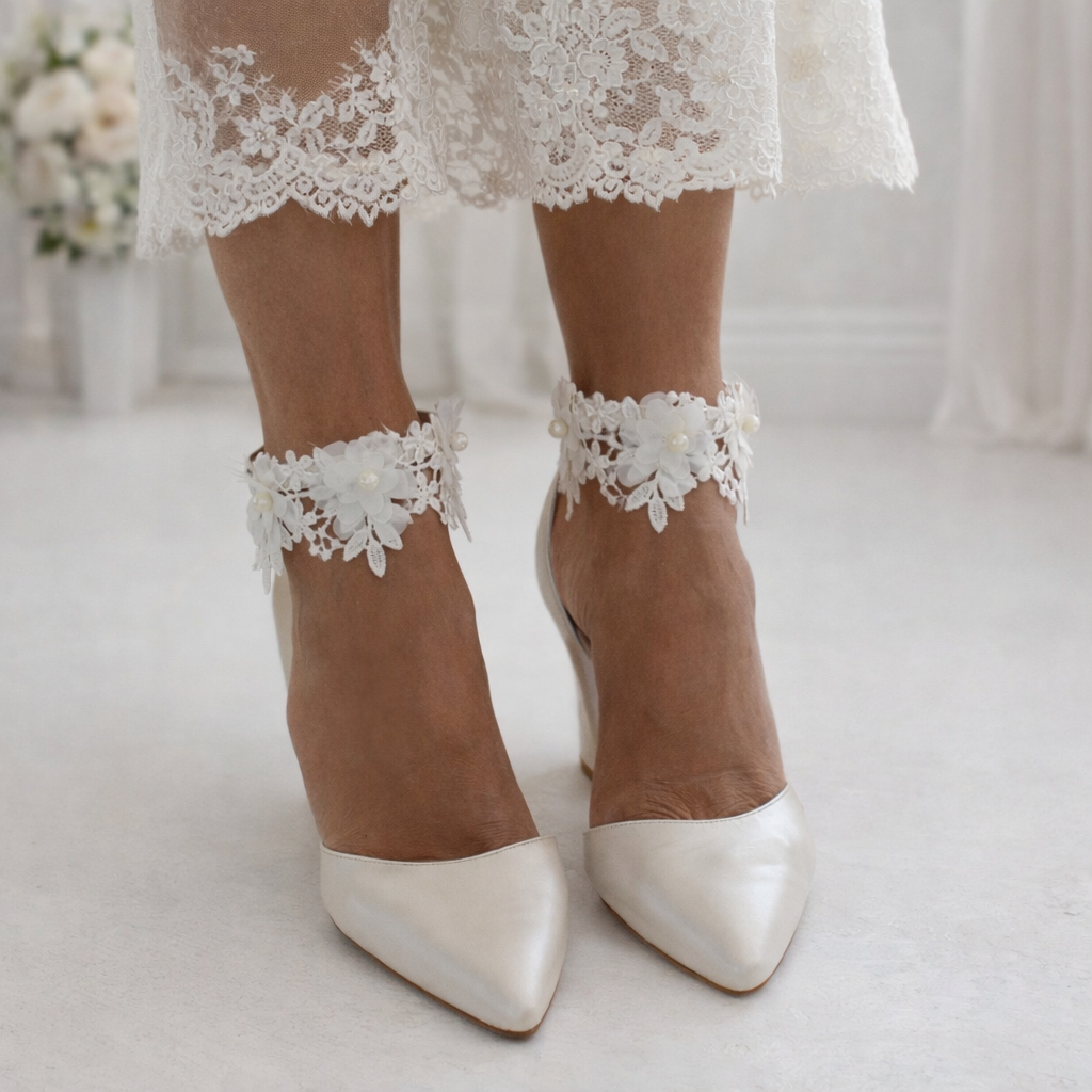 Charlotte Ivory Block heels