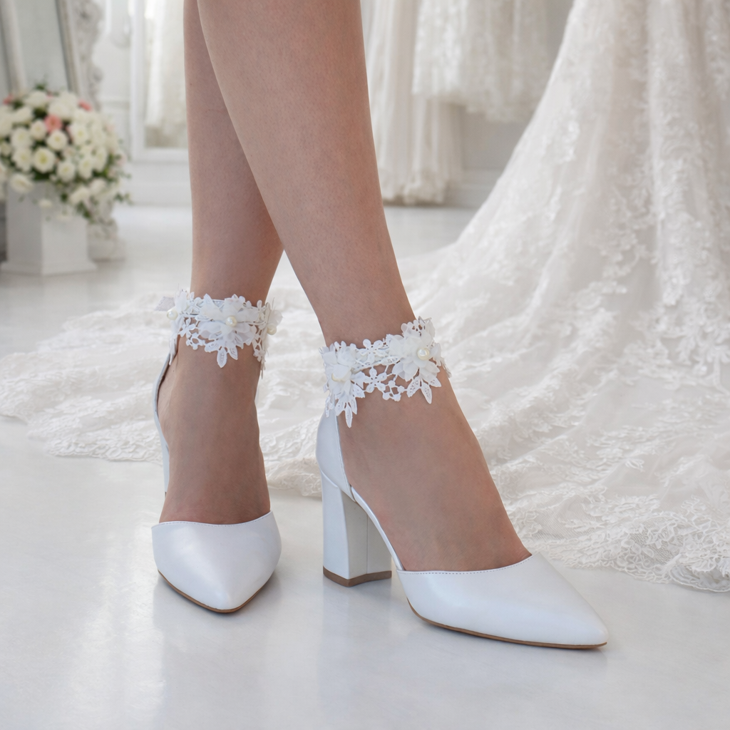 Charlotte Ivory Block heels