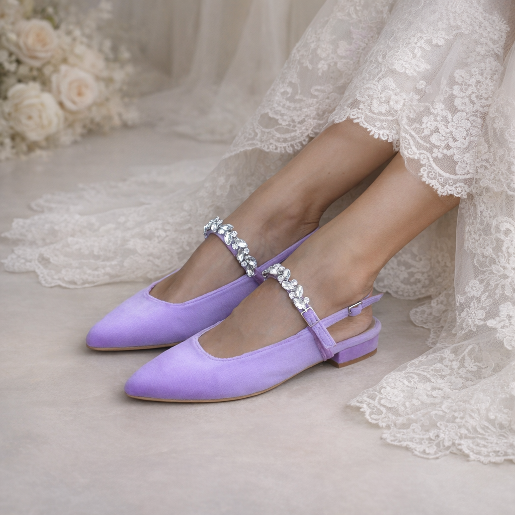 GLAM LILA Velvet flats