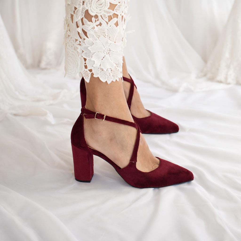 Sophia Burgundy Velvet
