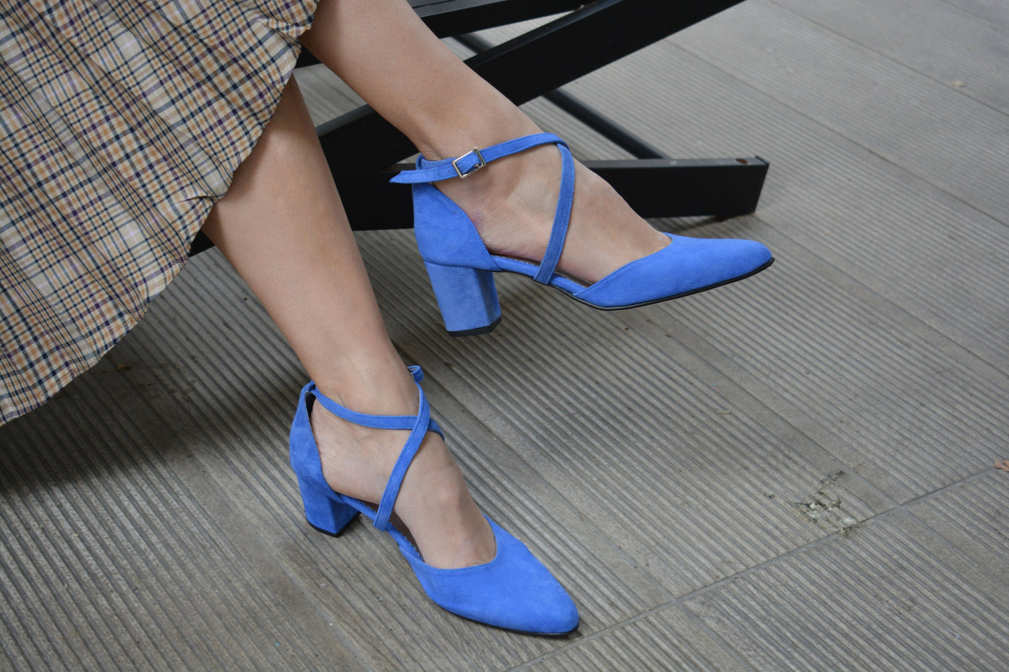 Blue Royal Suede Block Heels, Blue Wedding shoes, Blue Leather shoes, Blue Bridal shoes, Suede Pumps, Suede shoes, Blue Heels, Blue Pumps