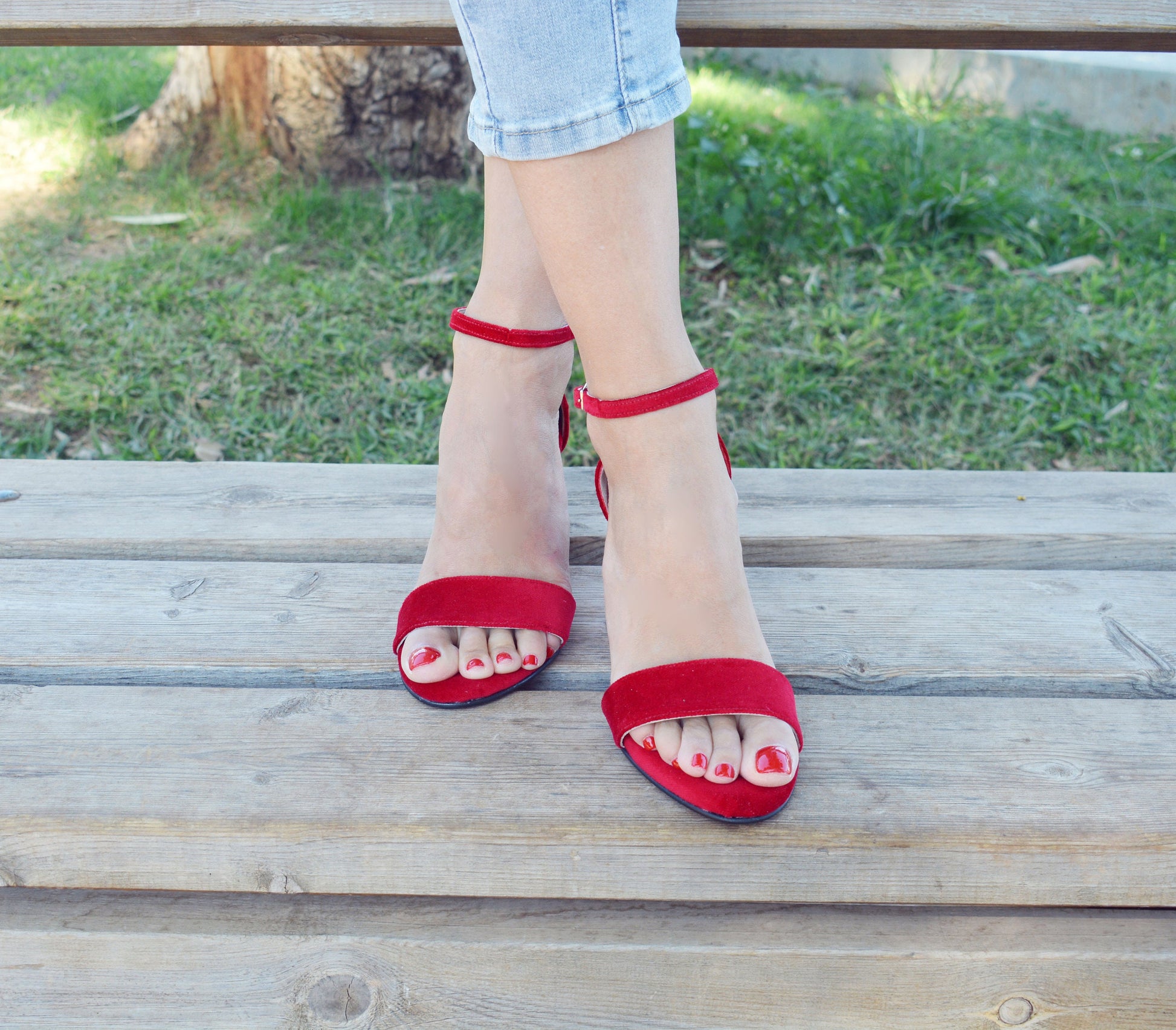 Red block heels | boohoo US